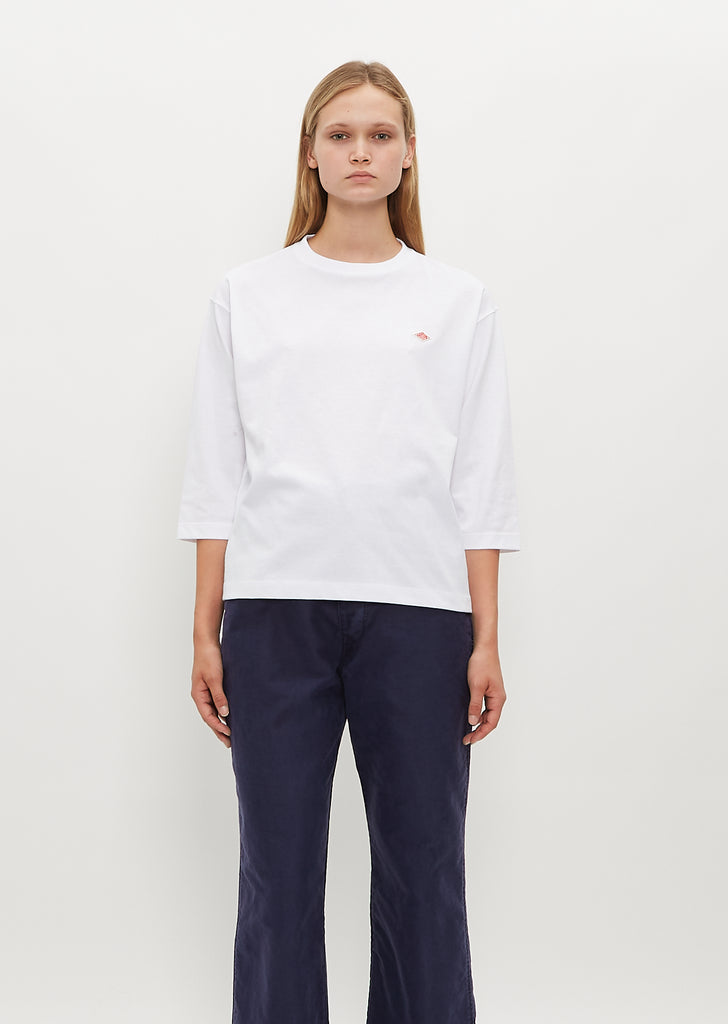 Crew Neck 3/4 Sleeves P.O — White