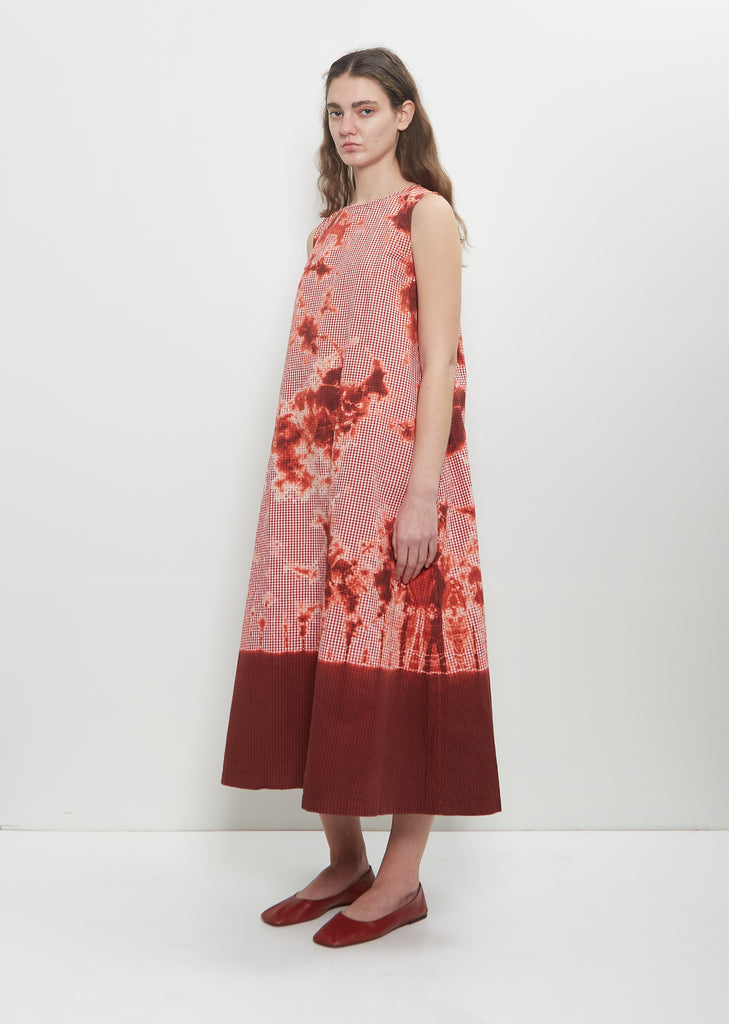 Cotton Gingham Check Sleeveless Dress
