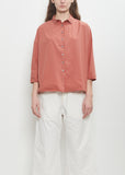 Tissue Cotton Short Collar Shirt — Coral