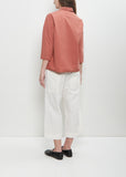 Tissue Cotton Short Collar Shirt — Coral