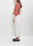 Cotton Canvas Wide & Short Trousers — Milk