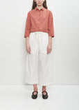 Cotton Canvas Wide & Short Trousers — Milk