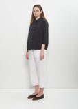 Tissue Cotton Wide & Short Trousers — Milk