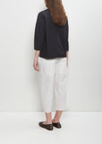 Tissue Cotton Short Collar Shirt — Black