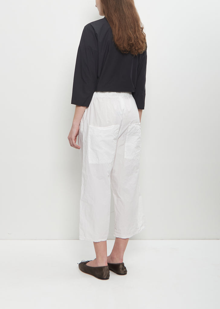 Tissue Cotton Wide & Short Trousers — Milk
