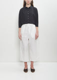 Tissue Cotton Wide & Short Trousers — Milk