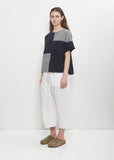 Cotton Gingham Check Woven T-Shirt