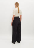 Pleated Wide Leg Trouser — Black