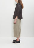 Tissue Cotton Short Collar Shirt — Brown