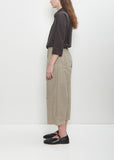 Cotton Canvas Wide & Short Trousers — Stone