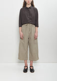 Cotton Canvas Wide & Short Trousers — Stone