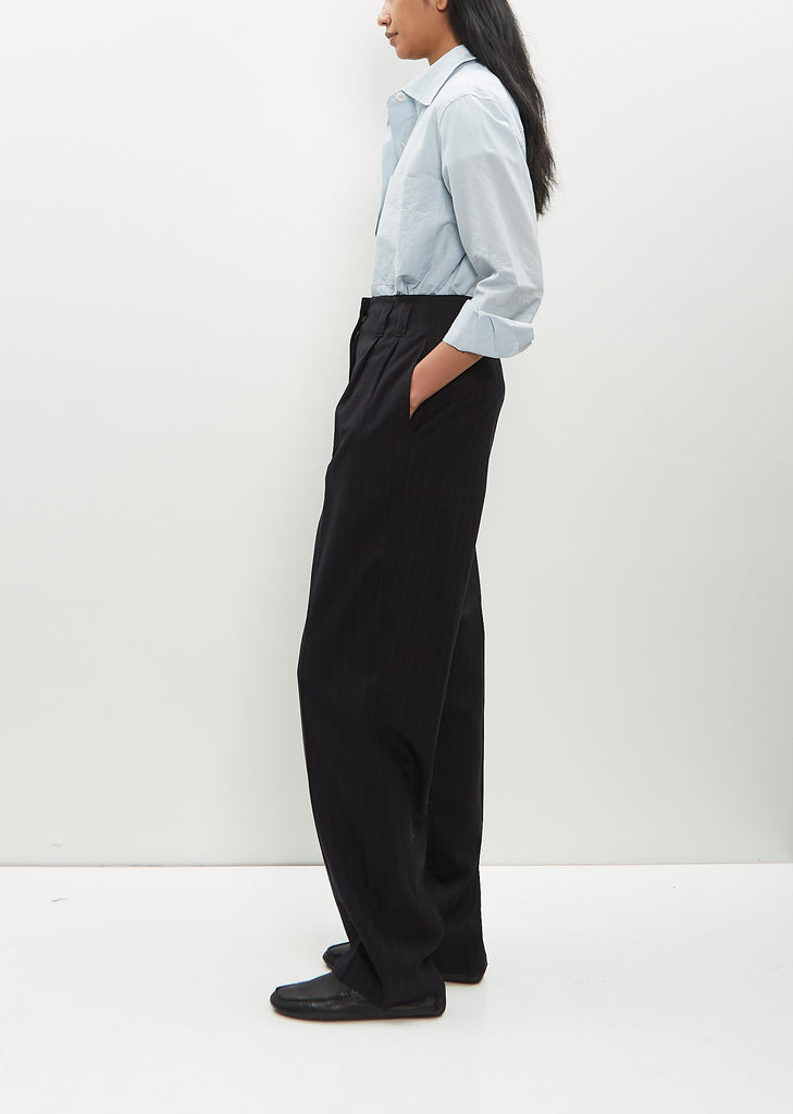 Pinstripe Wool Twin Pleat Trouser