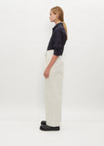 Pleated Wide Leg Trouser — Chalk