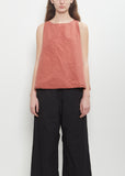 Tissue Cotton Sleeveless Top — Coral