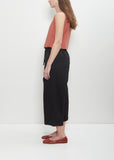 Cotton Canvas Wide & Short Trousers — Black
