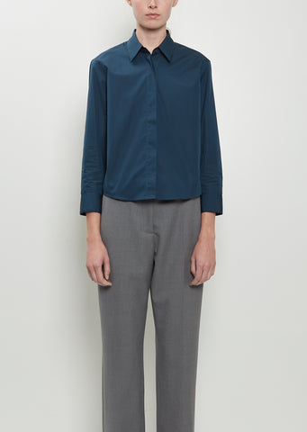 Clavini Bis Cotton Shirt — Petrol