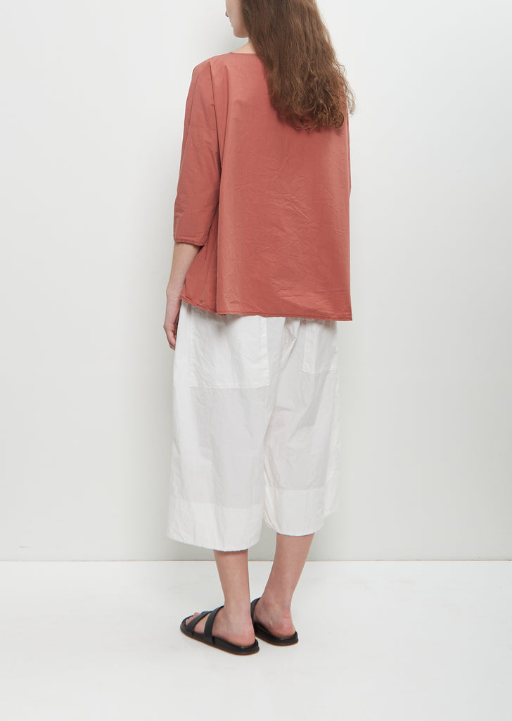 Tissue Cotton Short Tunic Top — Coral