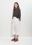 Tissue Cotton Wide Trousers — Milk