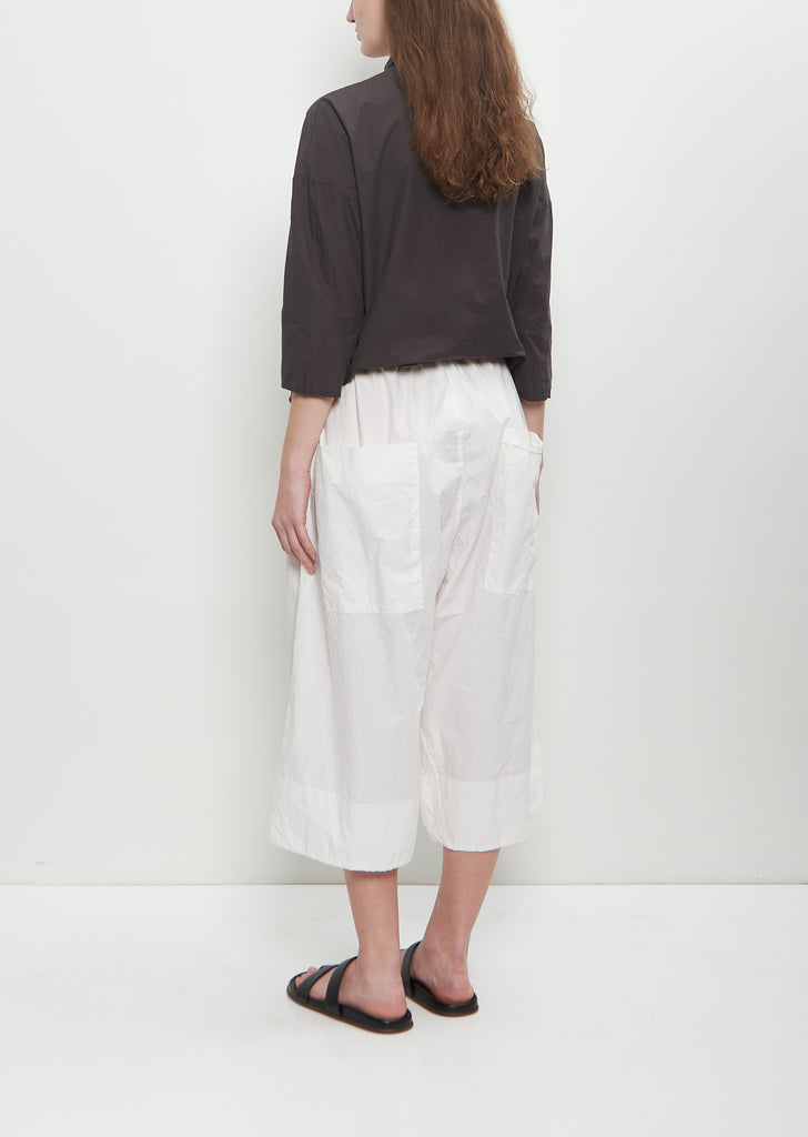 Tissue Cotton Wide Trousers — Milk