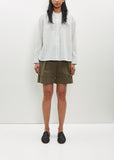 Collarless Cotton-Silk Shirt