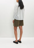 Collarless Cotton-Silk Shirt