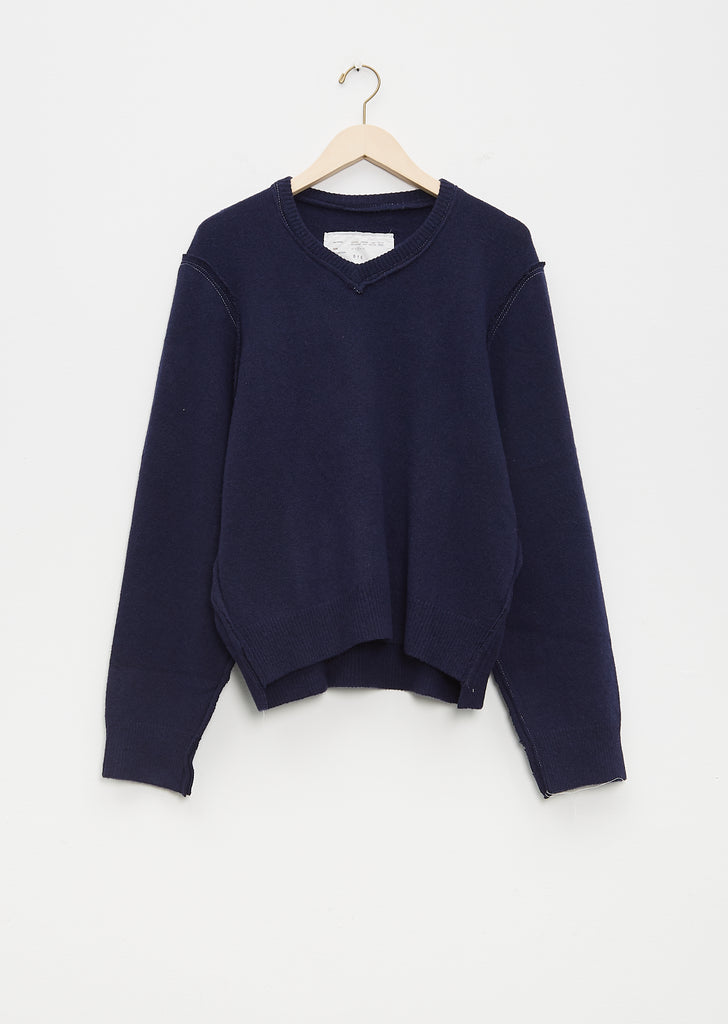 V Neck Sweater — Navy