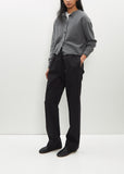 Relaxed Pull On Cotton-Silk Trouser