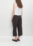 Tissue Cotton Wide & Short Trousers — Brown