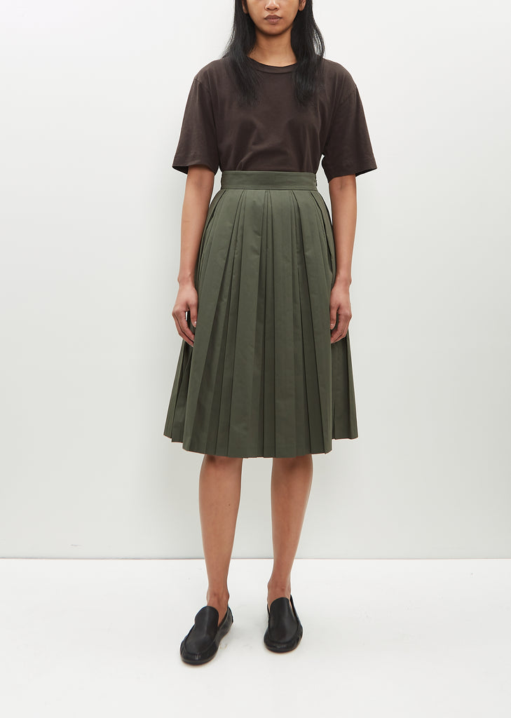 Ticket Pocket Pleated Skirt