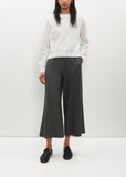 Rolled Edge Cashmere-Cotton Jumper — White