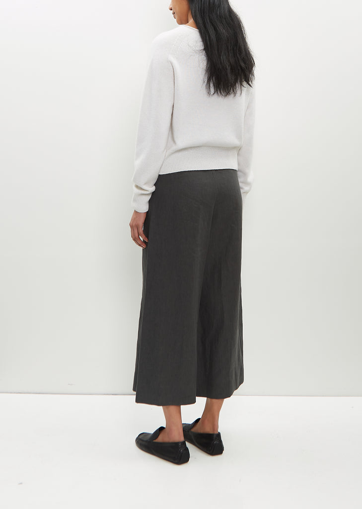 Rolled Edge Cashmere-Cotton Jumper — White