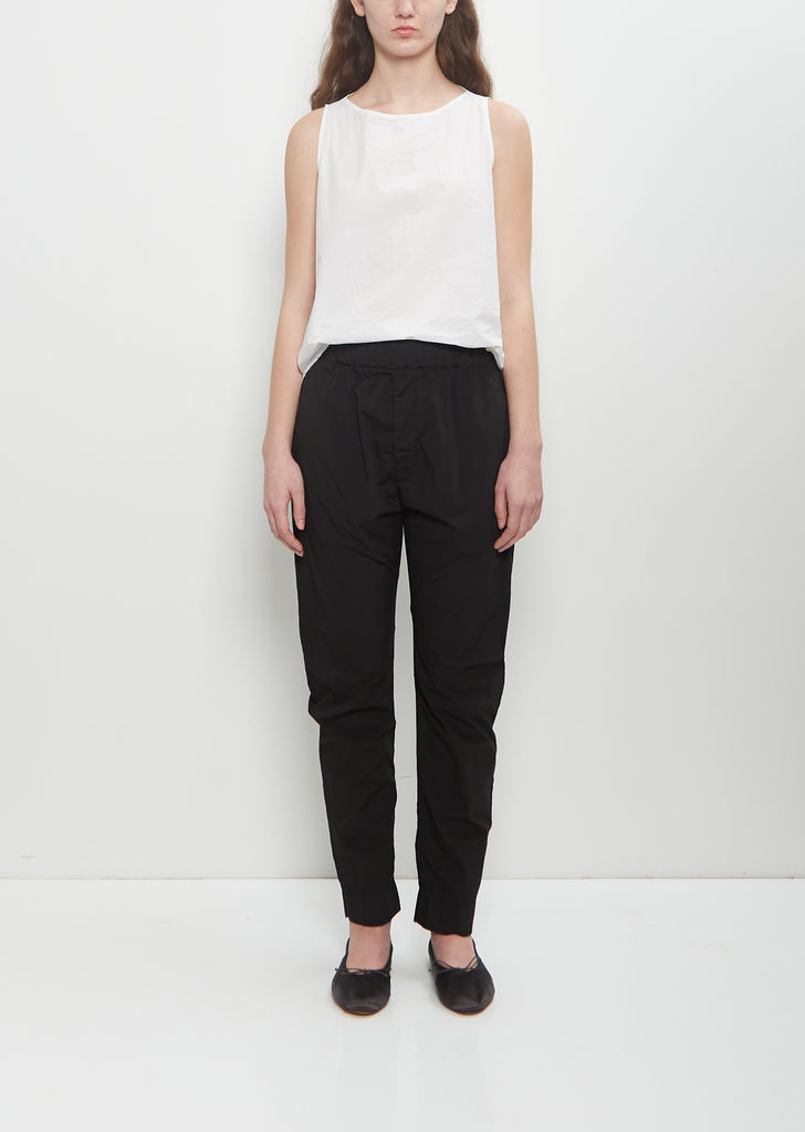 Stretch Cotton Slim Trousers — Black