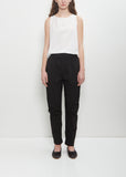 Stretch Cotton Slim Trousers — Black