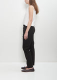 Stretch Cotton Slim Trousers — Black