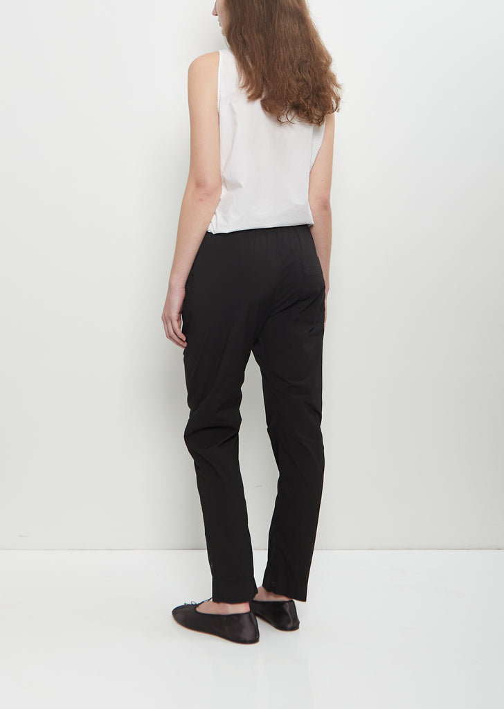 Stretch Cotton Slim Trousers — Black