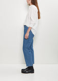 Natural Denim Tapered Pants — Faded Blue
