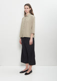 Tissue Cotton Short Collar Shirt  — Stone