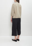 Tissue Cotton Short Collar Shirt  — Stone
