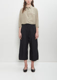 Tissue Cotton Wide & Short Trousers — Black