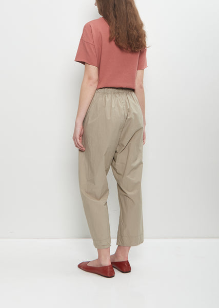 Tissue Cotton Braghe Trousers — Stone – La Garçonne