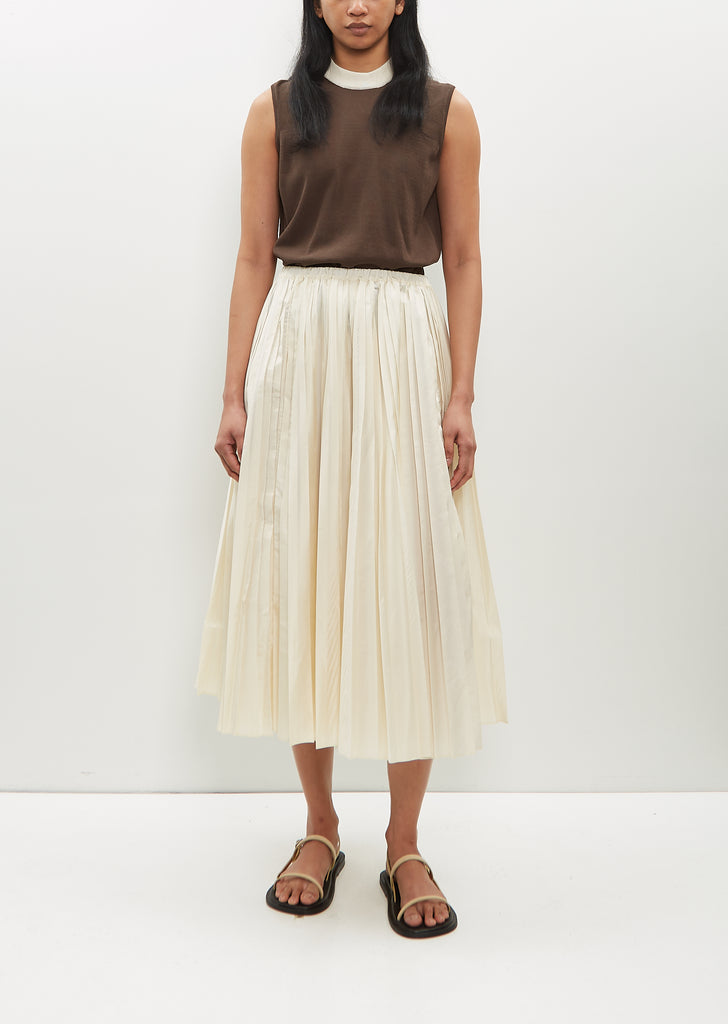 Washed Taffeta Pleated Skirt