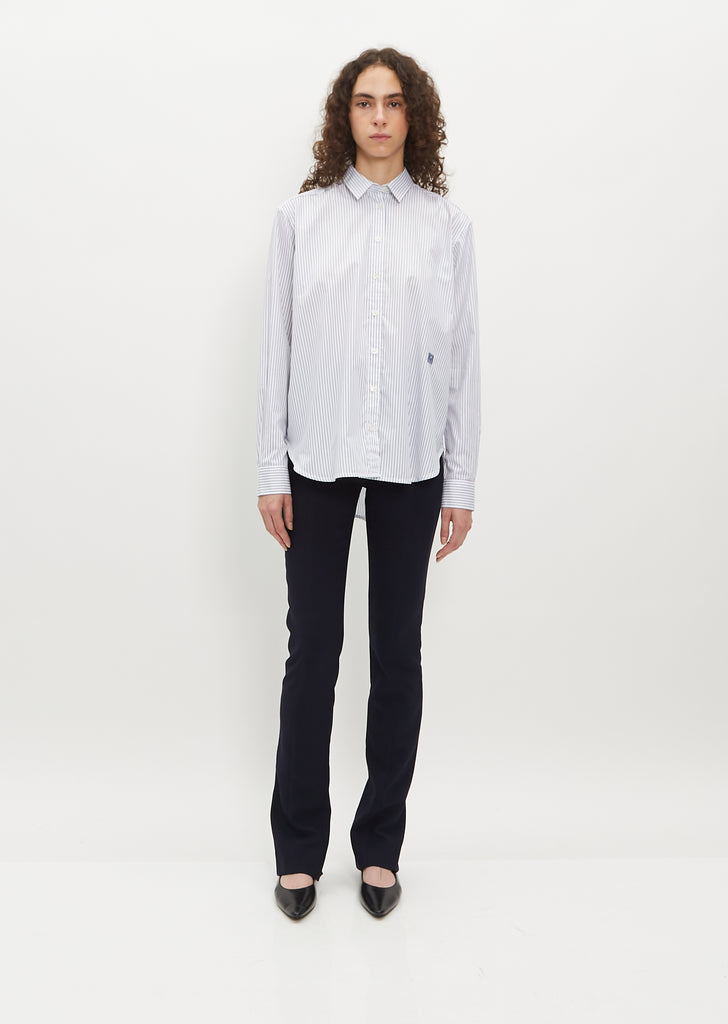 Signature Cotton Shirt — Navy Stripe