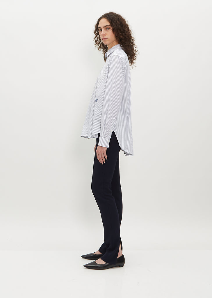 Signature Cotton Shirt — Navy Stripe