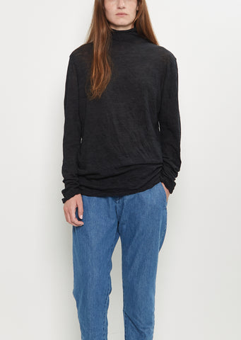 Wool Gauze Turtleneck Pullover