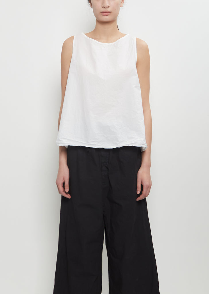 Tissue Cotton Sleeveless Top — Milk