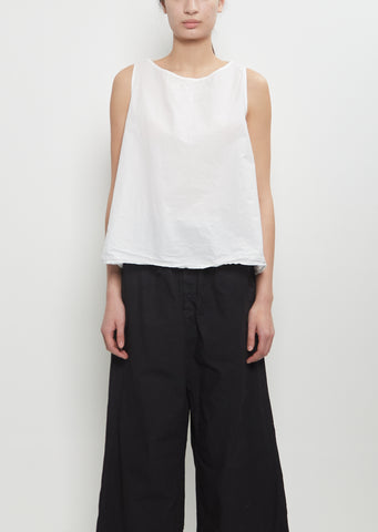 Tissue Cotton Sleeveless Top — Milk
