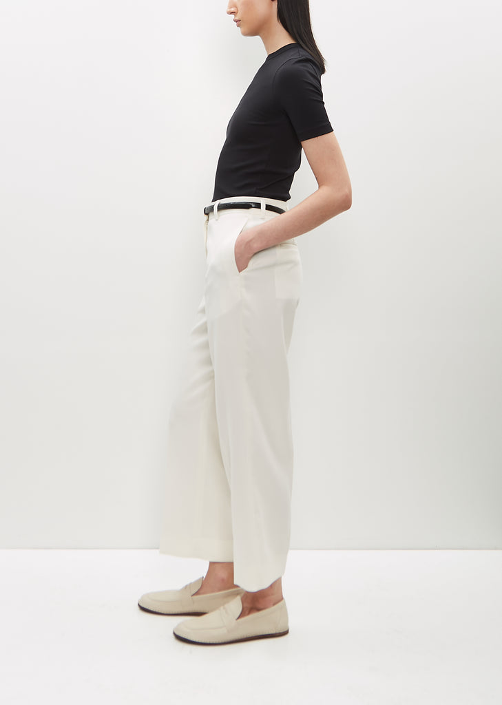 Straight Cropped Trousers — Off White