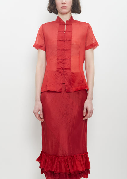 Silk Chinese Blouse – La Garçonne