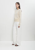 Fine Silk Crew-Neck Knit — Ecru