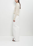 Fine Silk Crew-Neck Knit — Ecru